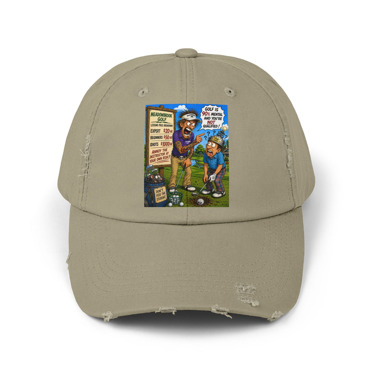 90% Mental, Not Qualified – Golf Madness Distressed Dad Hat