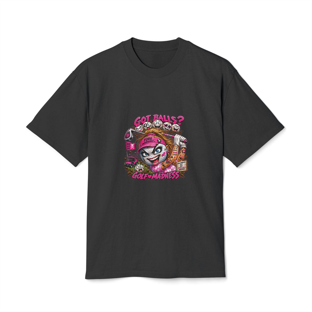 Golfer Girl Golf Ball – Golf Madness Heavy Faded T-Shirt