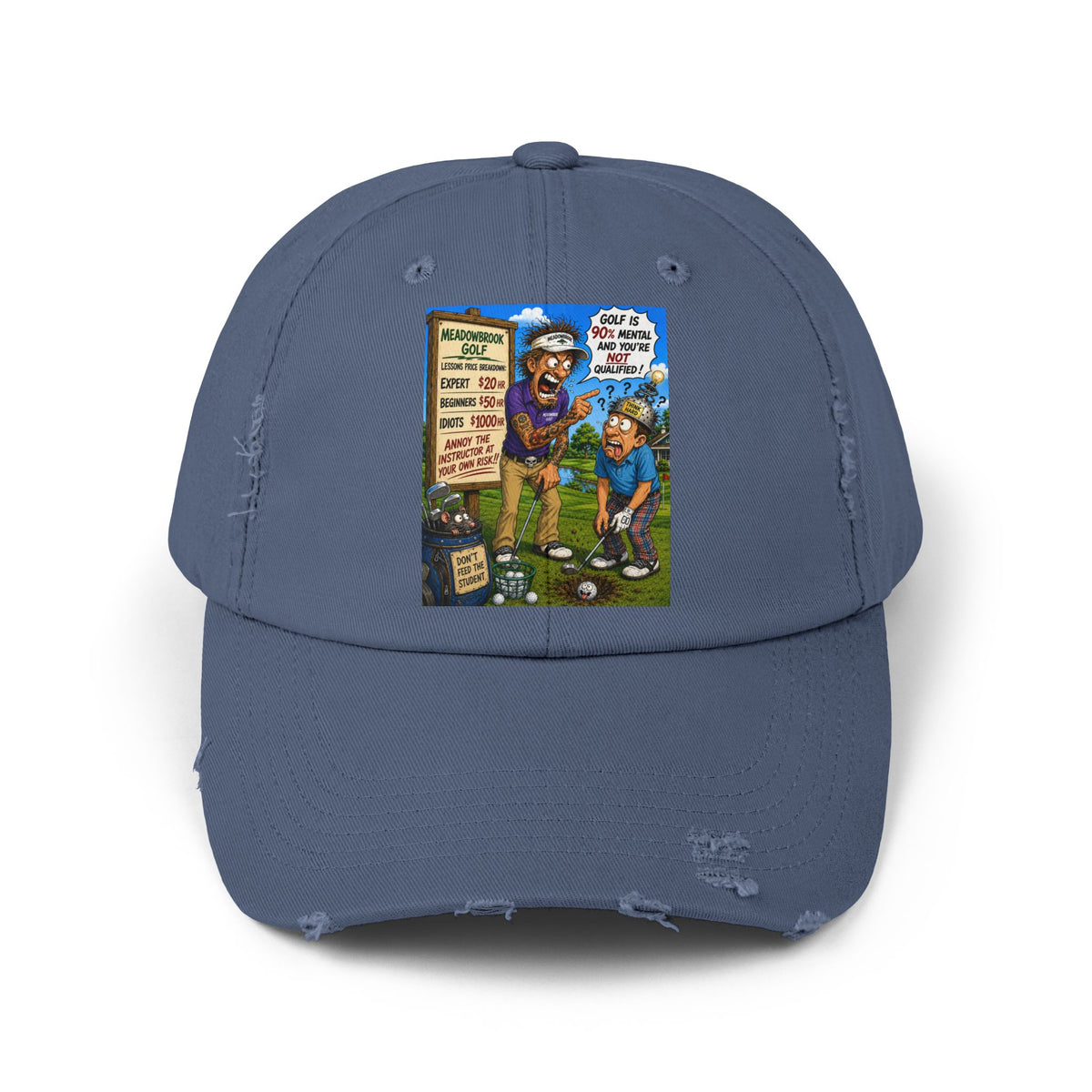 90% Mental, Not Qualified – Golf Madness Distressed Dad Hat