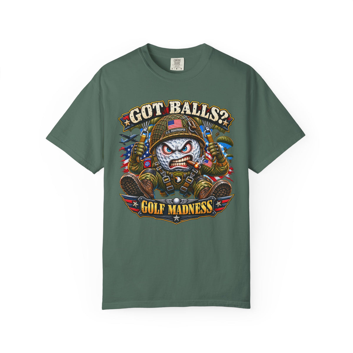 Golf Madness – Paratrooper Golf Ball T-Shirt 🪂