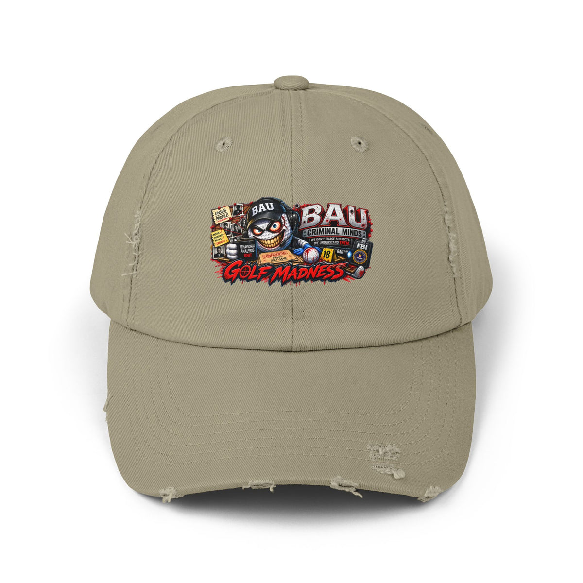 Behavioral Unit Golf Ball – Golf Madness Distressed Dad Hat