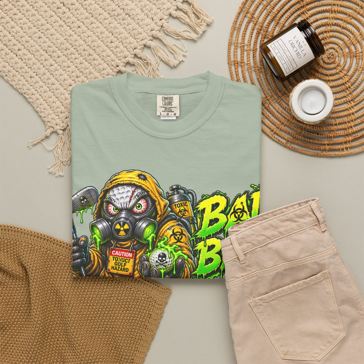 Golf Madness – Radioactive Gas Mask Golf Ball T-Shirt