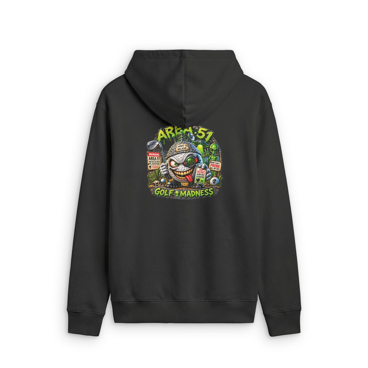 Alien Golf Ball – Golf Madness Faded Zip Hoodie