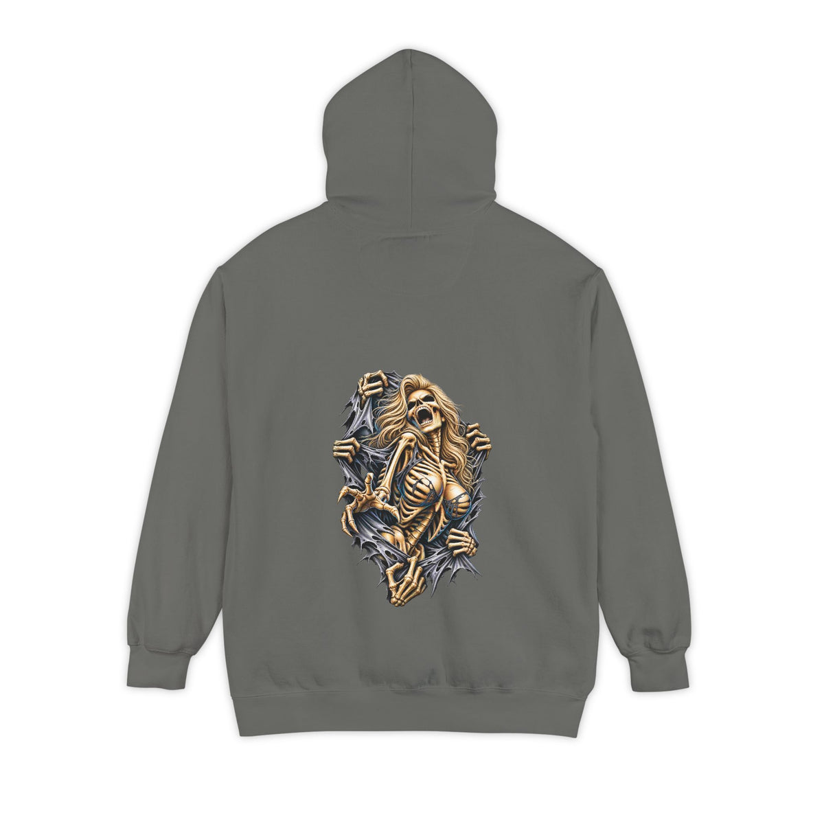 Skeleton Girl Breakout – Total Madness Garment-Dyed Pullover Hoodie