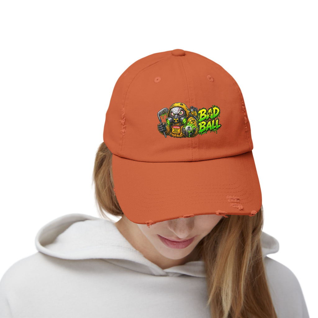 Radioactive Gas Mask Golf Ball – Golf Madness Distressed Dad Hat
