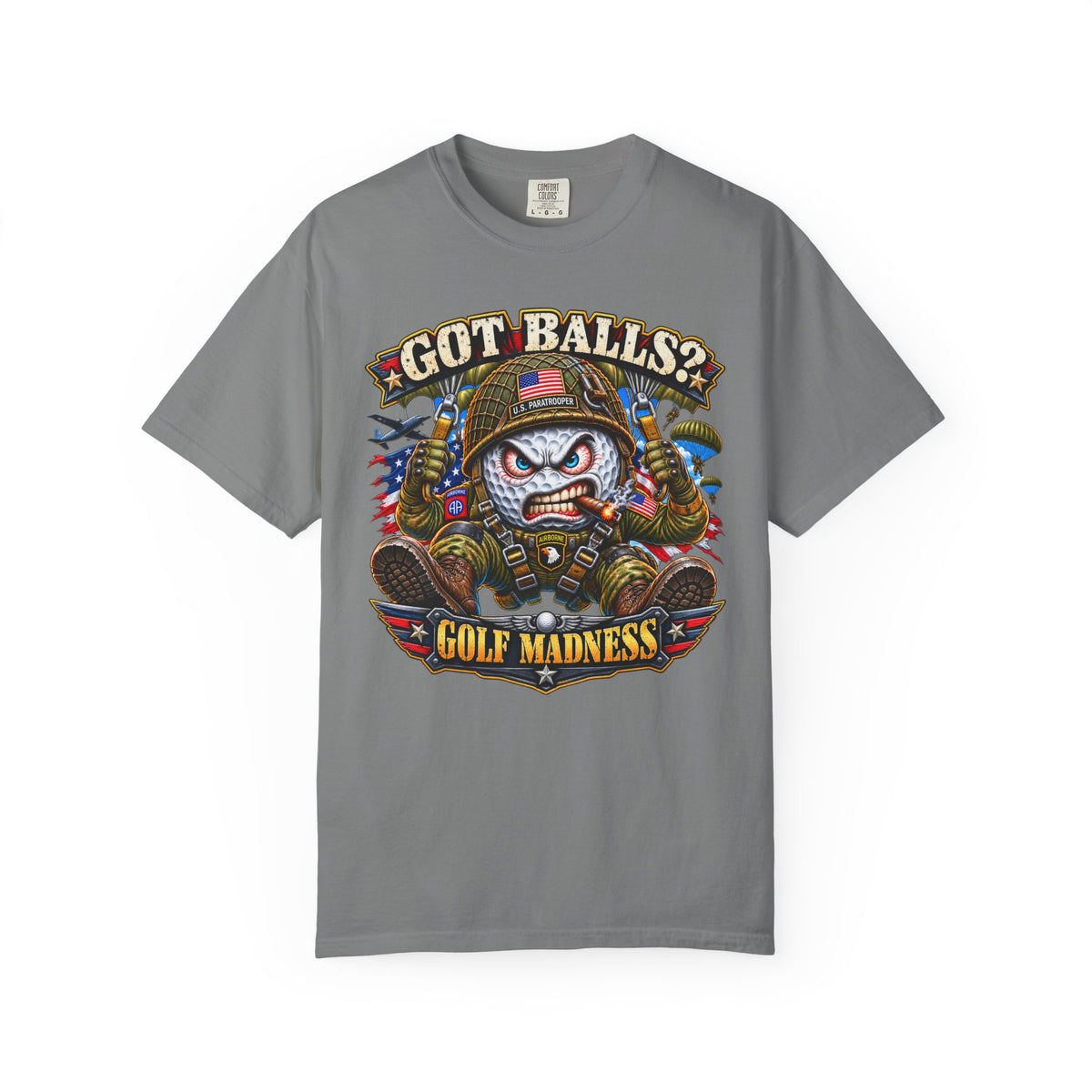 Golf Madness – Paratrooper Golf Ball T-Shirt 🪂