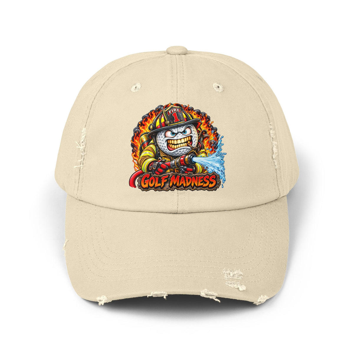 Firefighter Golf Ball – Golf Madness Distressed Dad Hat