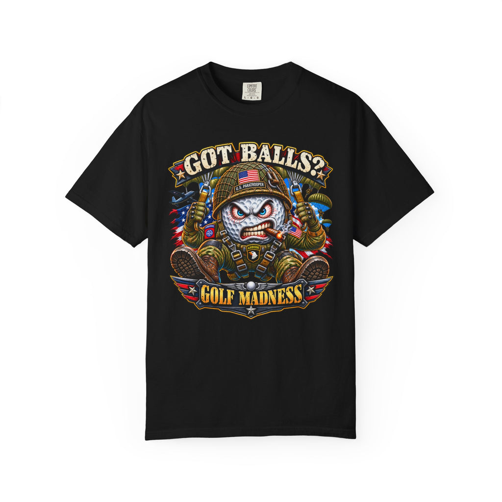 Golf Madness – Paratrooper Golf Ball T-Shirt 🪂