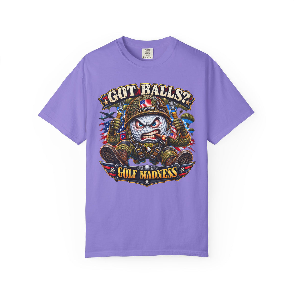 Golf Madness – Paratrooper Golf Ball T-Shirt 🪂