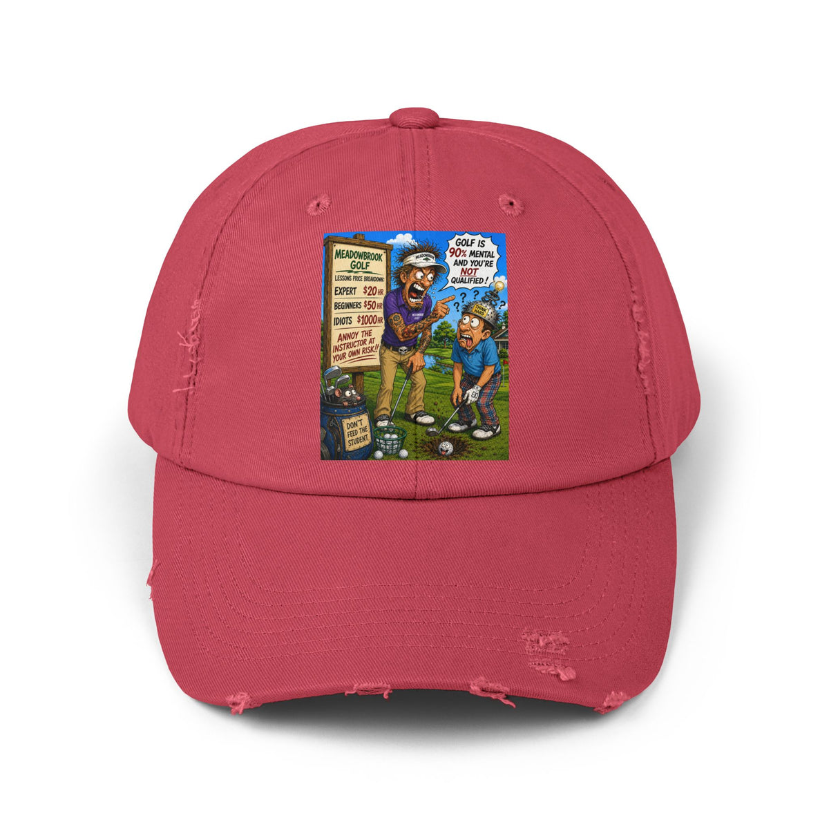 90% Mental, Not Qualified – Golf Madness Distressed Dad Hat