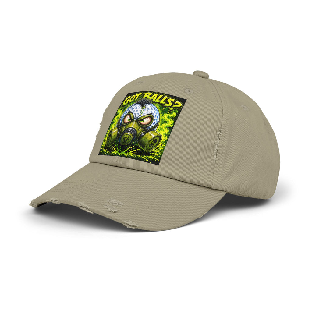 Gas Mask Golf Ball – Golf Madness Distressed Dad Hat