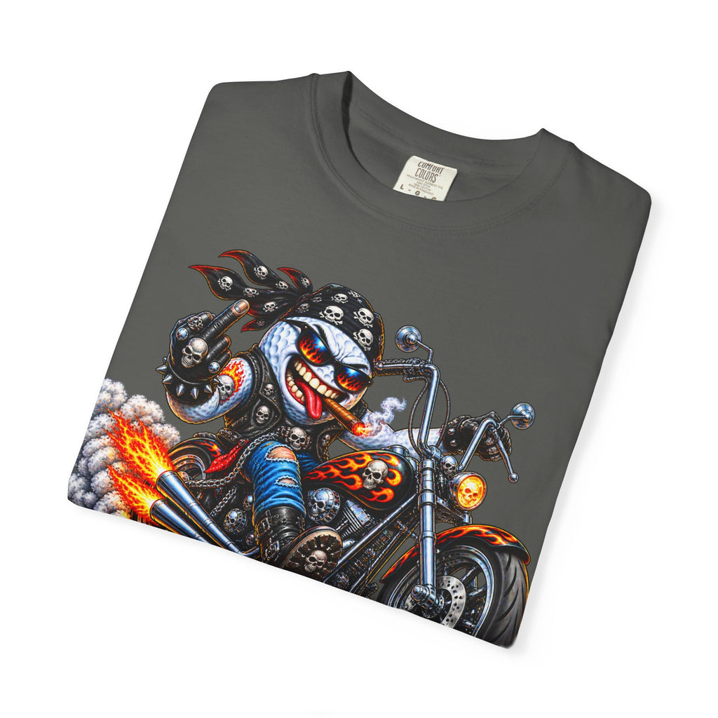 Golf Madness – Biker Golf Ball T-Shirt 🏍️