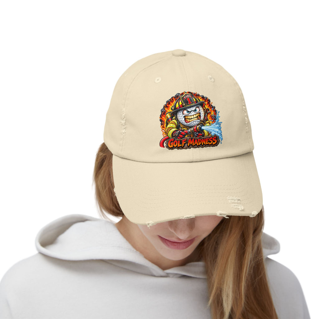Firefighter Golf Ball – Golf Madness Distressed Dad Hat