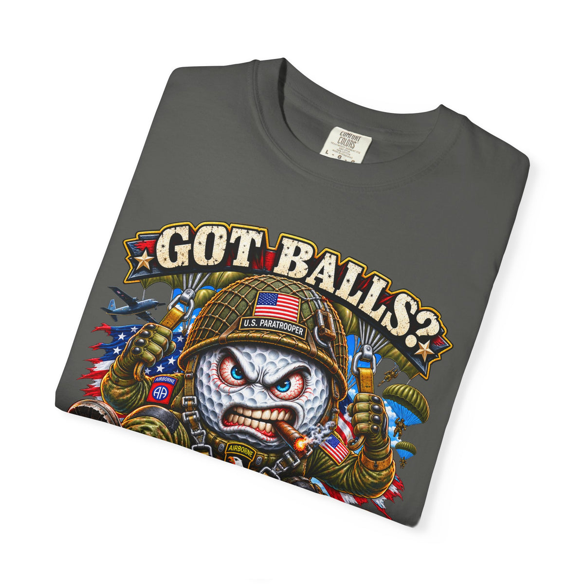 Golf Madness – Paratrooper Golf Ball T-Shirt 🪂