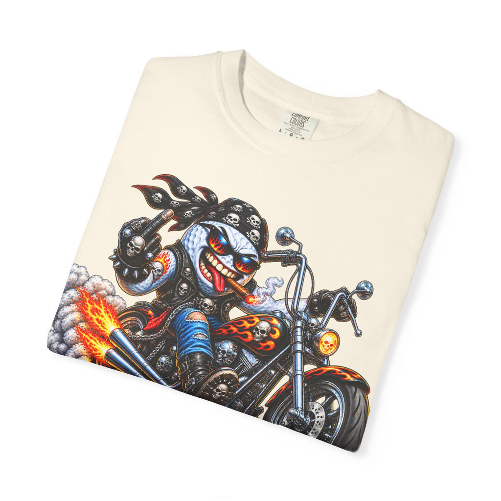 Golf Madness – Biker Golf Ball T-Shirt 🏍️