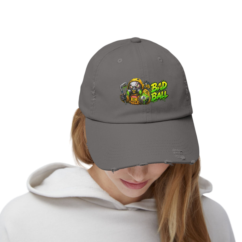 Radioactive Gas Mask Golf Ball – Golf Madness Distressed Dad Hat