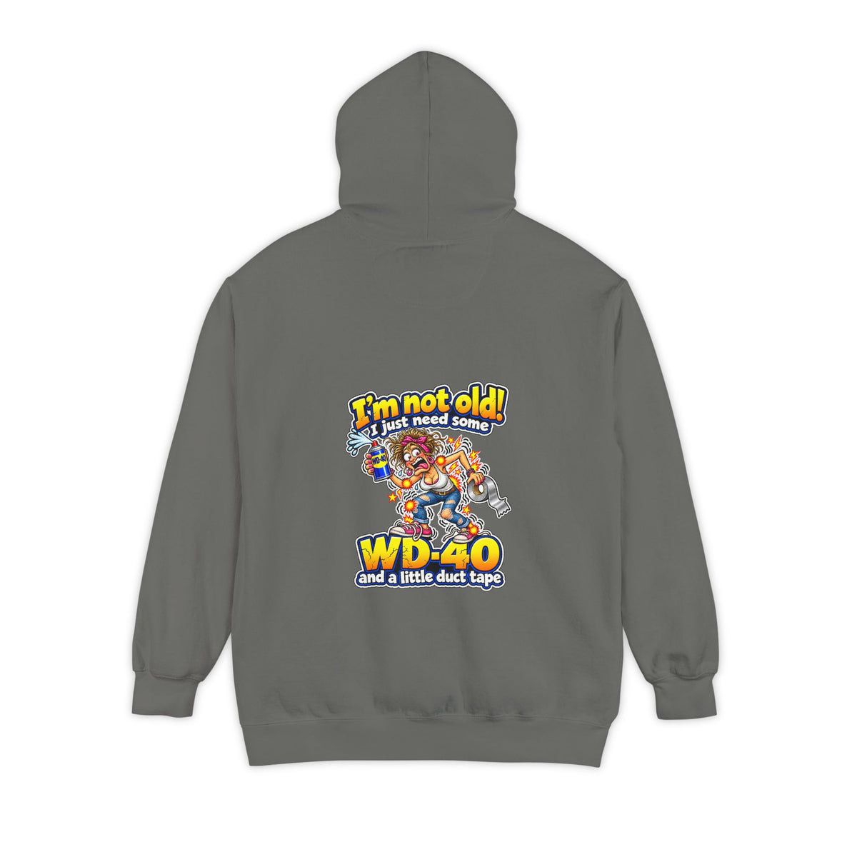 Not Old Woman – Total Madness Garment-Dyed Pullover Hoodie