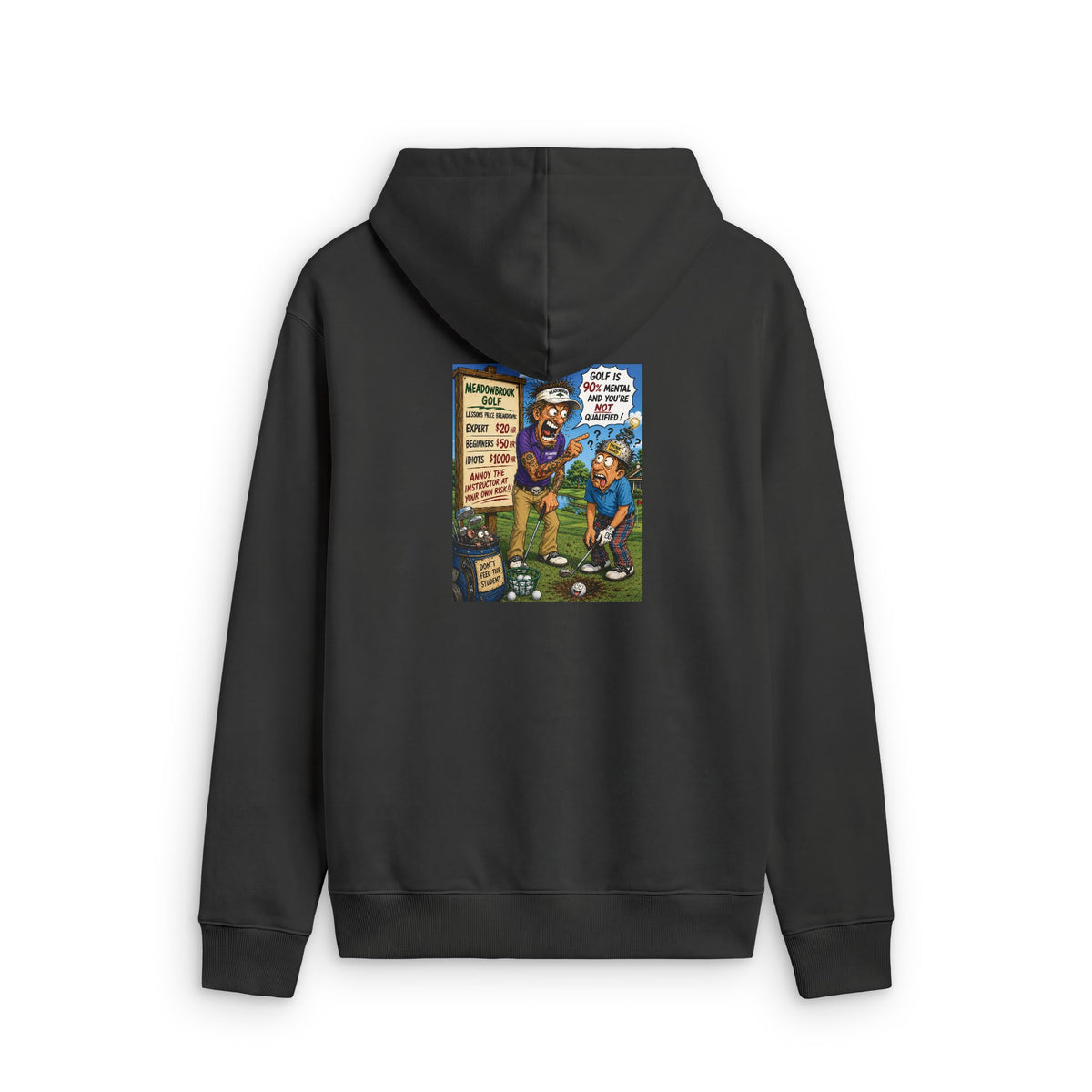 90% Mental, Not Qualified – Golf Madness Faded Zip Hoodie