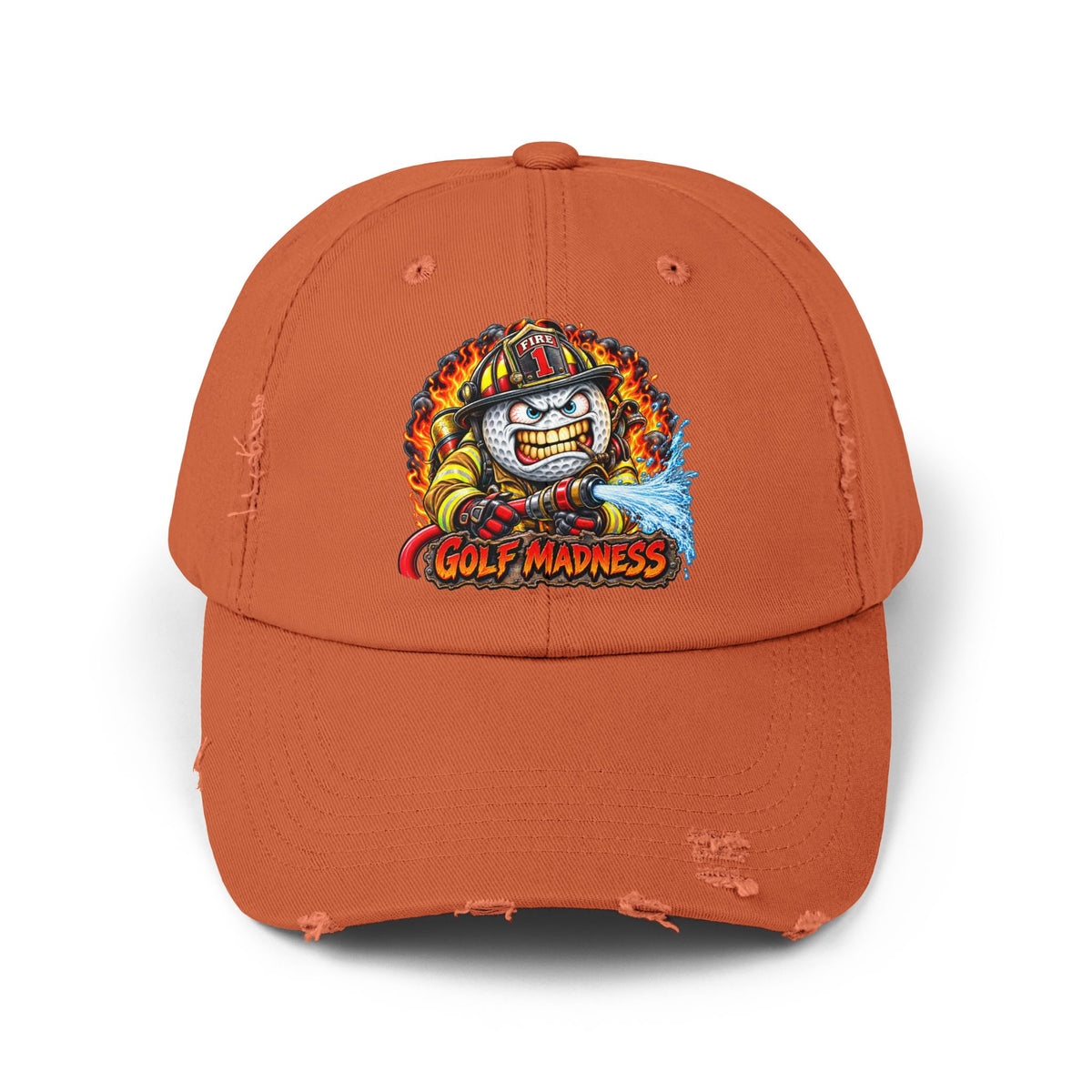 Firefighter Golf Ball – Golf Madness Distressed Dad Hat