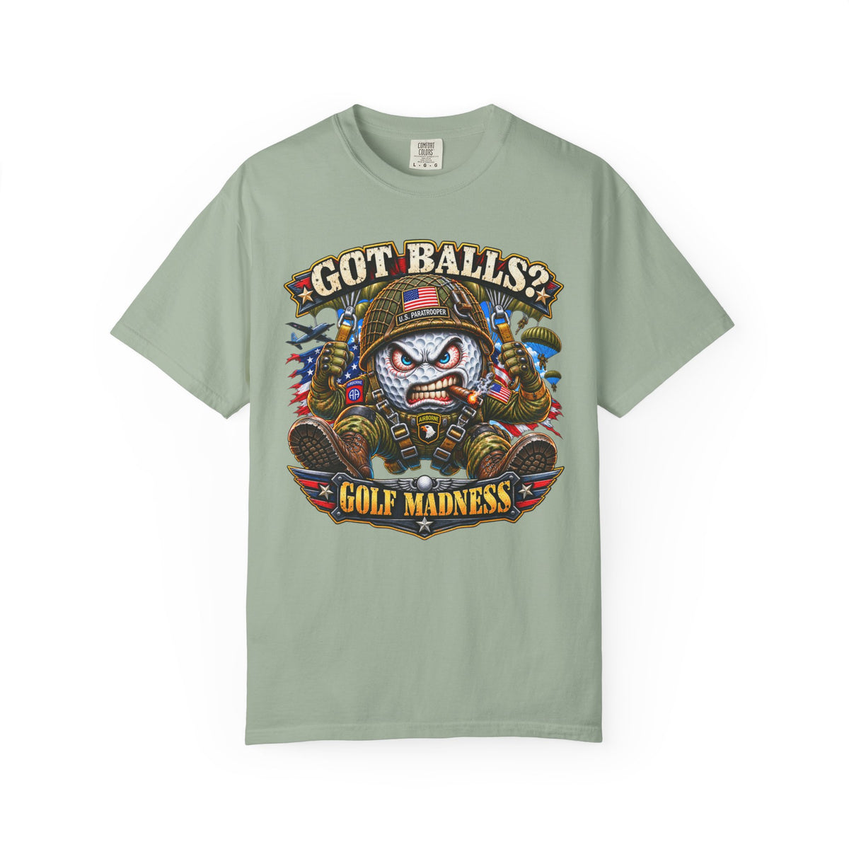 Golf Madness – Paratrooper Golf Ball T-Shirt 🪂