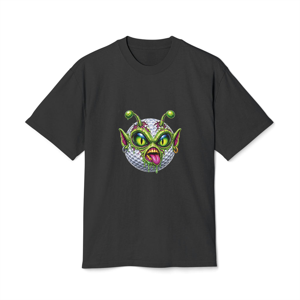 Alien Face Golf Ball – Golf Madness Heavy Faded T-Shirt
