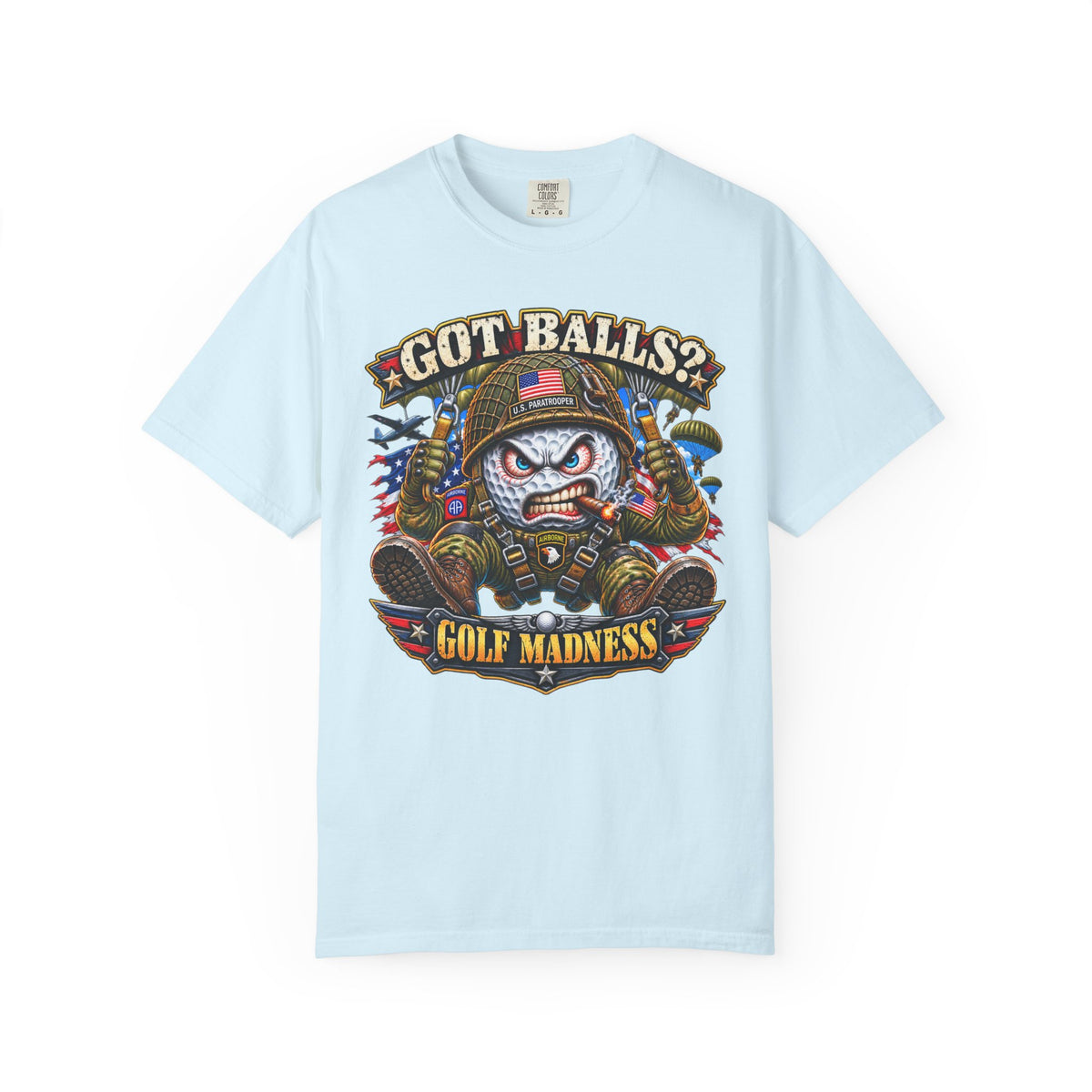 Golf Madness – Paratrooper Golf Ball T-Shirt 🪂