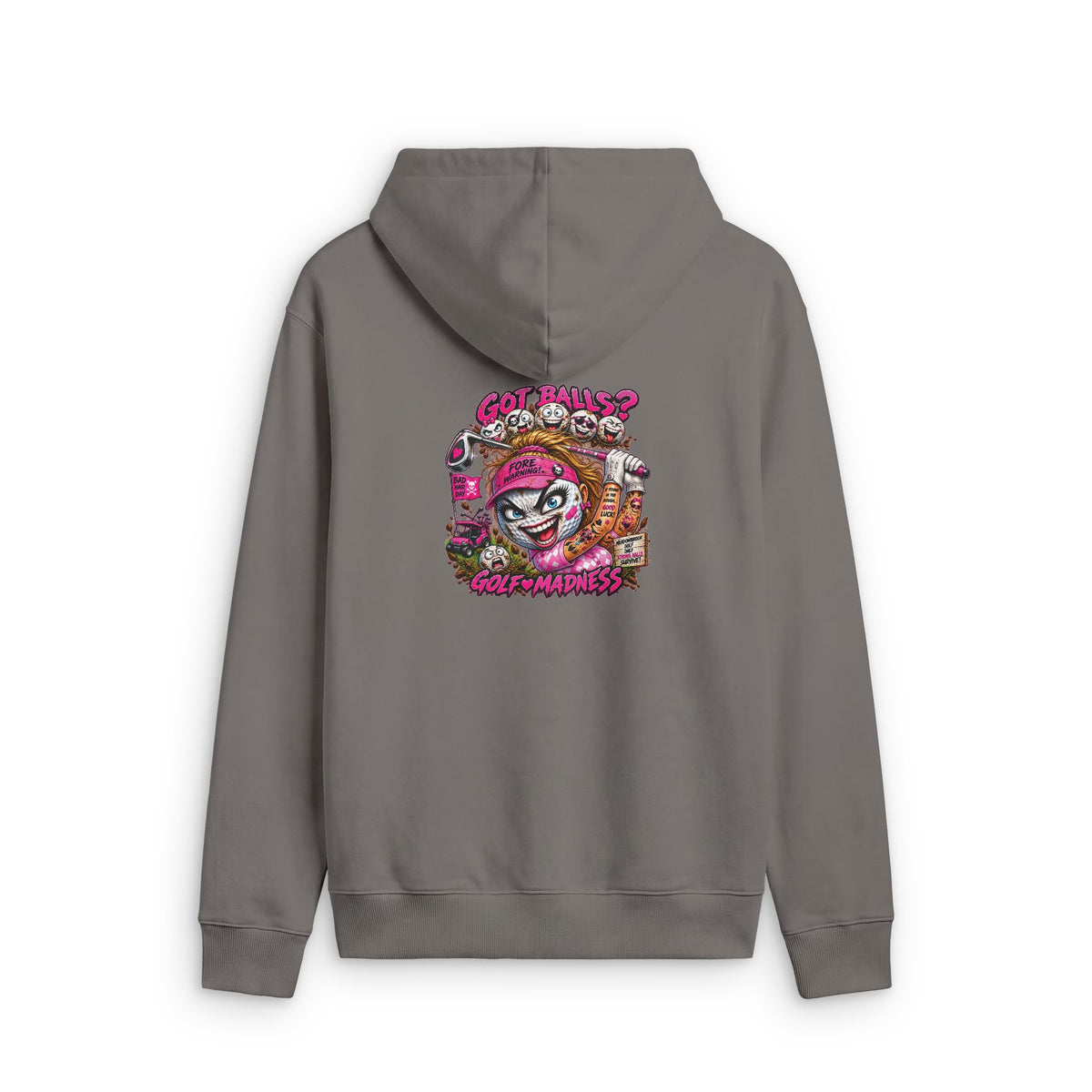 Golfer Girl Golf Ball – Golf Madness Faded Zip Hoodie