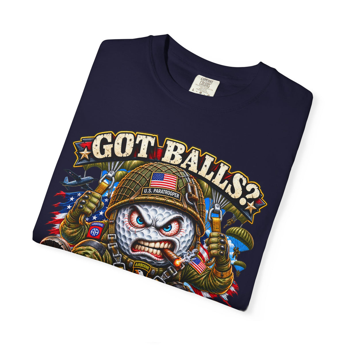 Golf Madness – Paratrooper Golf Ball T-Shirt 🪂