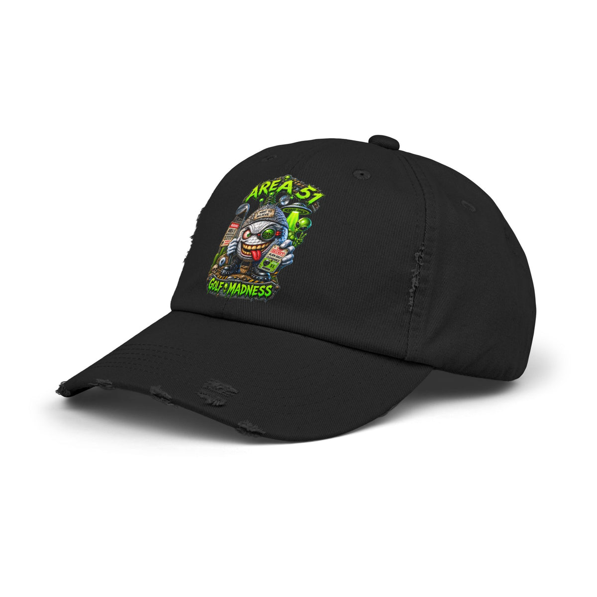 Area 51 Golf Ball Vertical Edition – Golf Madness Distressed Dad Hat