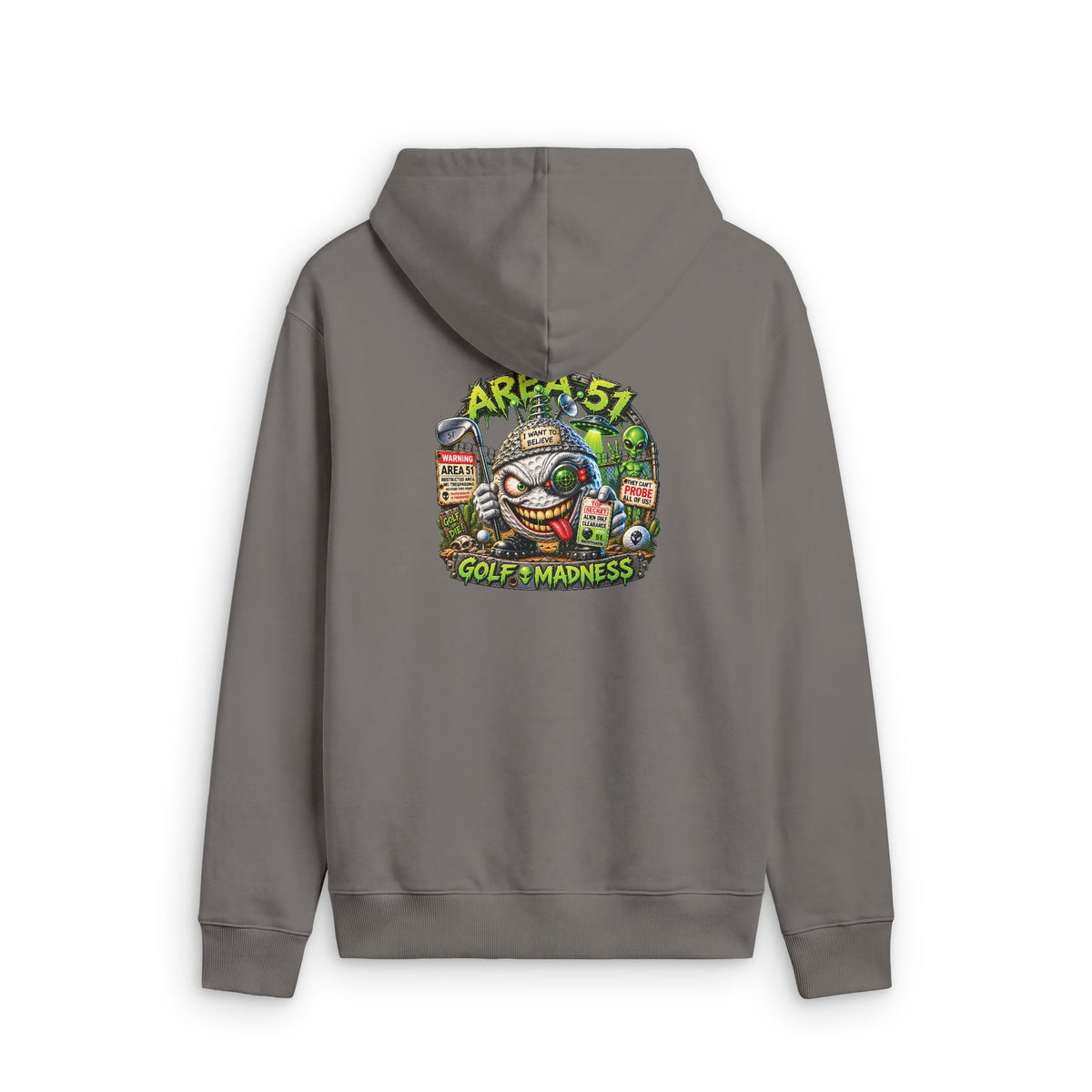 Alien Golf Ball – Golf Madness Faded Zip Hoodie