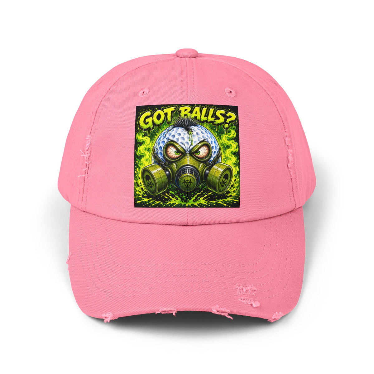 Gas Mask Golf Ball – Golf Madness Distressed Dad Hat