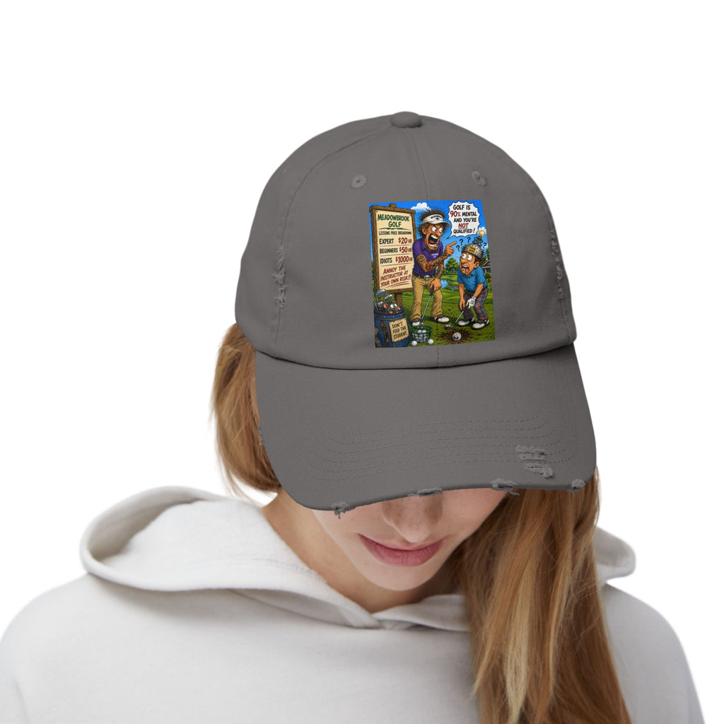 90% Mental, Not Qualified – Golf Madness Distressed Dad Hat