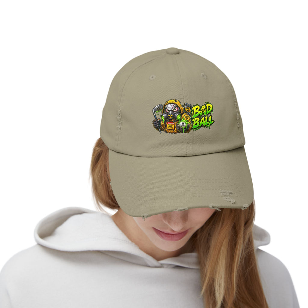 Radioactive Gas Mask Golf Ball – Golf Madness Distressed Dad Hat