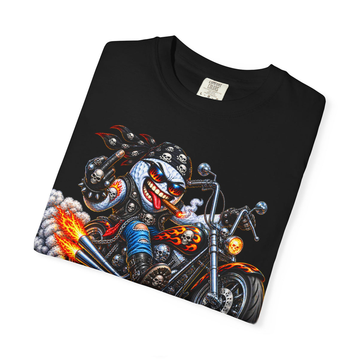 Golf Madness – Biker Golf Ball T-Shirt 🏍️