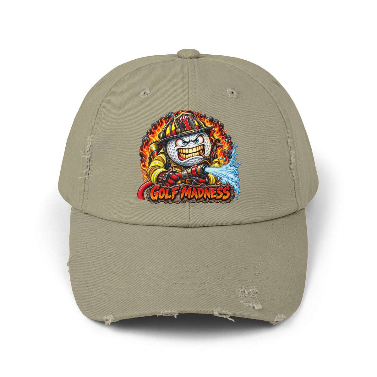 Firefighter Golf Ball – Golf Madness Distressed Dad Hat