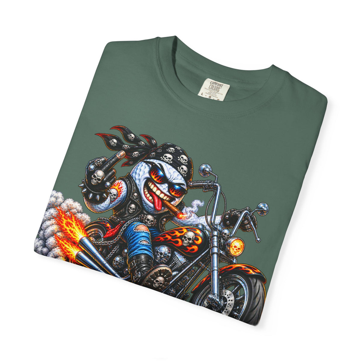 Golf Madness – Biker Golf Ball T-Shirt 🏍️