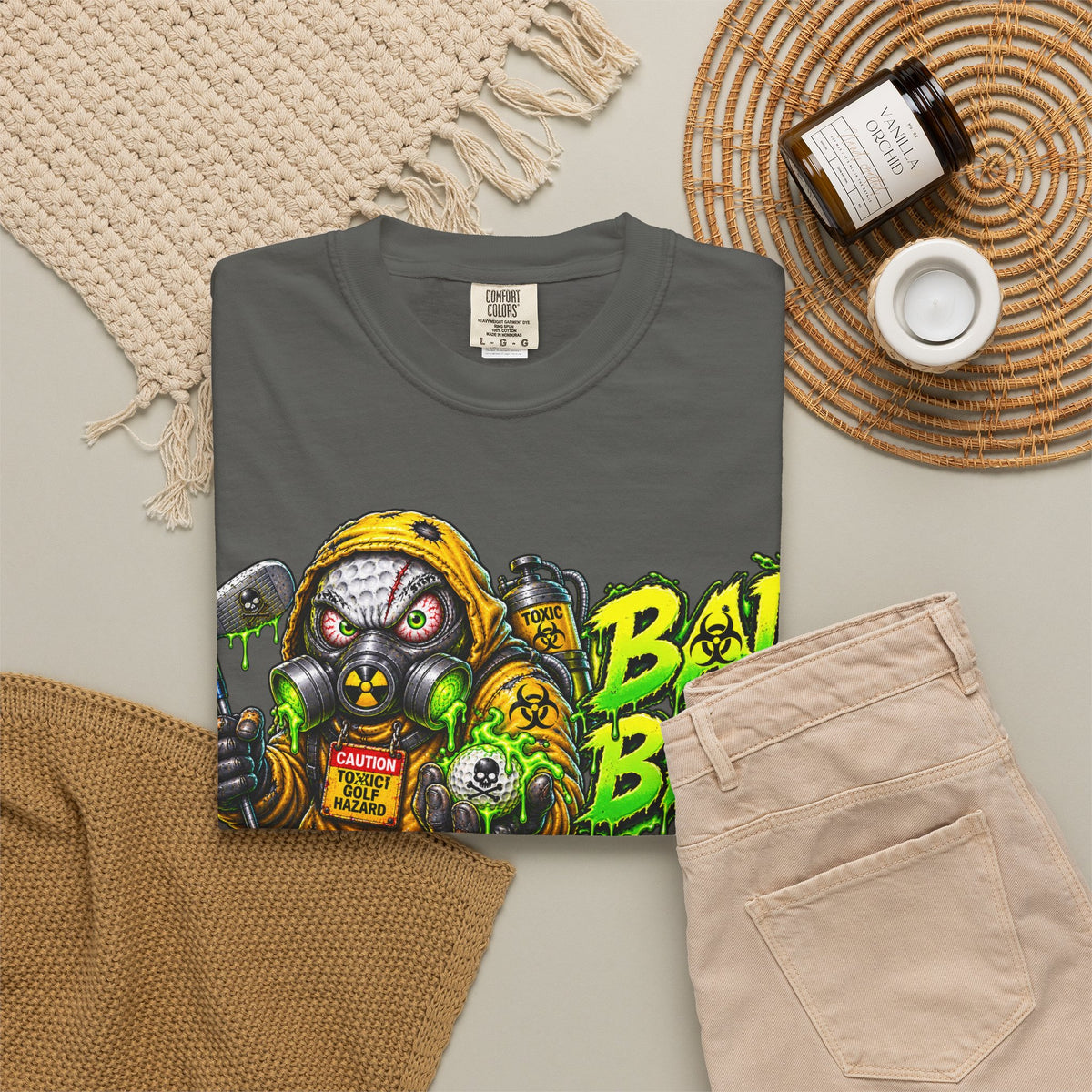 Golf Madness – Radioactive Gas Mask Golf Ball T-Shirt