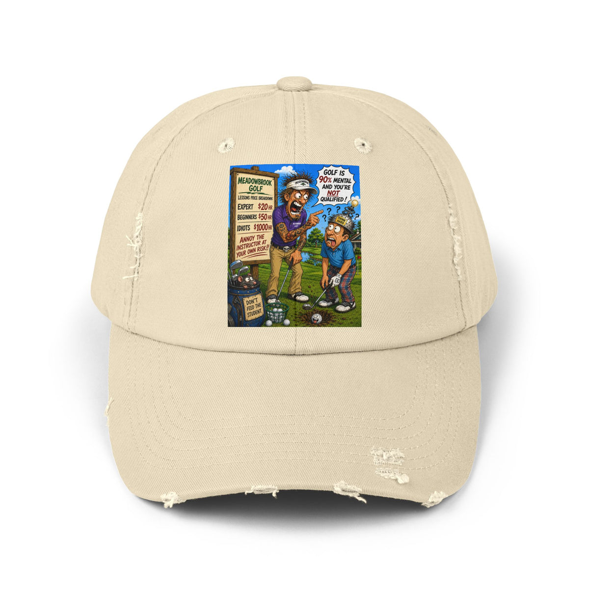 90% Mental, Not Qualified – Golf Madness Distressed Dad Hat