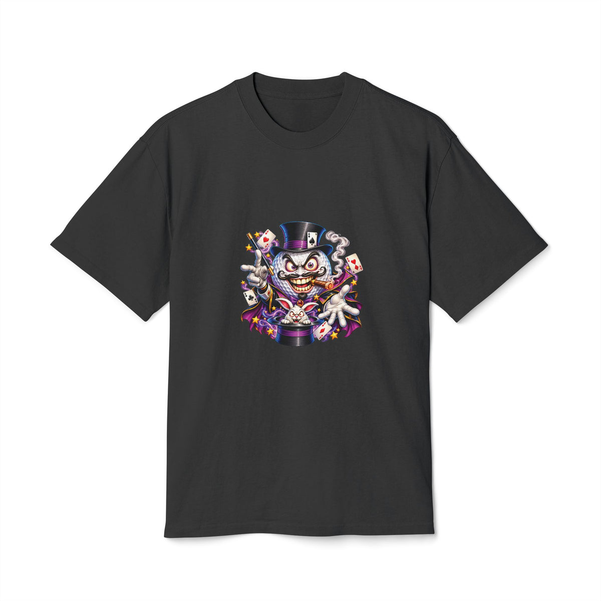 Magician with Rabbit Golf Ball – Golf Madness Heavy Faded T-Shirt