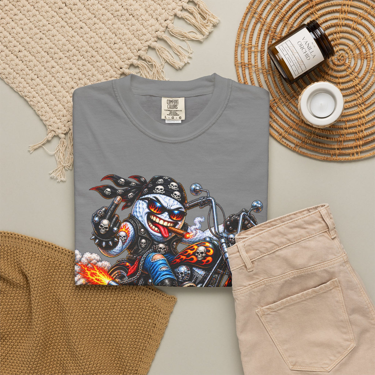 Golf Madness – Biker Golf Ball T-Shirt 🏍️
