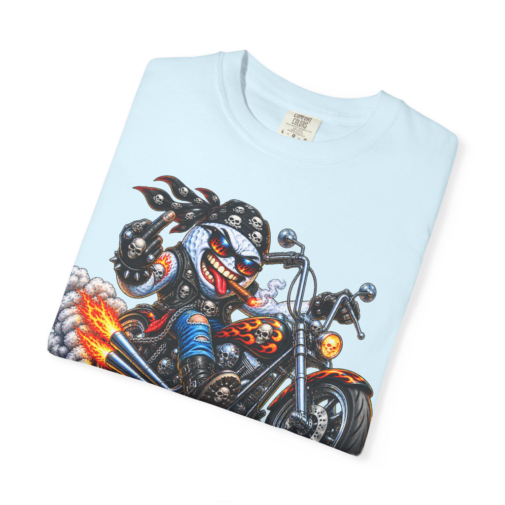 Golf Madness – Biker Golf Ball T-Shirt 🏍️