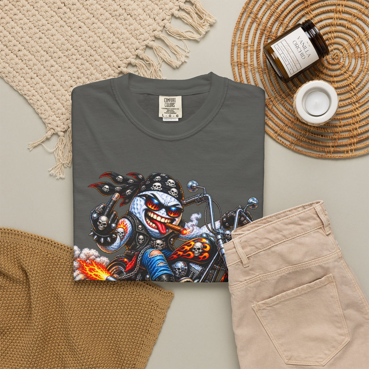 Golf Madness – Biker Golf Ball T-Shirt 🏍️