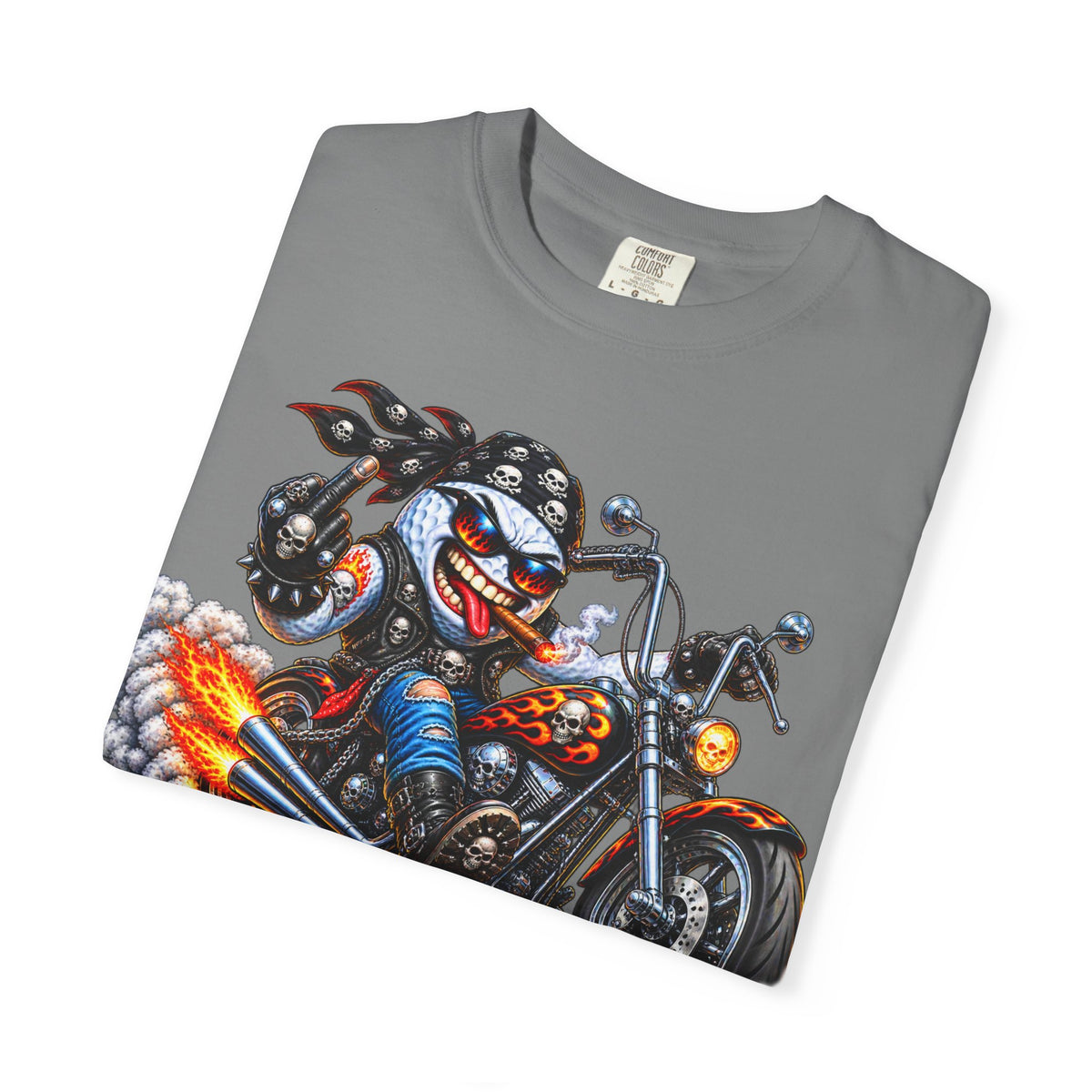 Golf Madness – Biker Golf Ball T-Shirt 🏍️