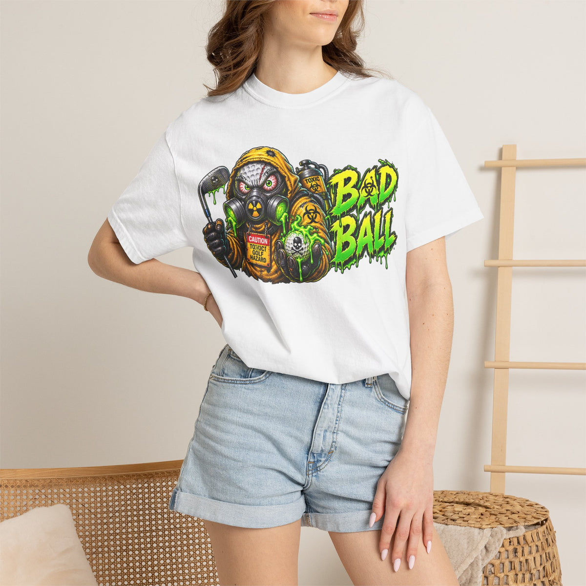 Golf Madness – Radioactive Gas Mask Golf Ball T-Shirt