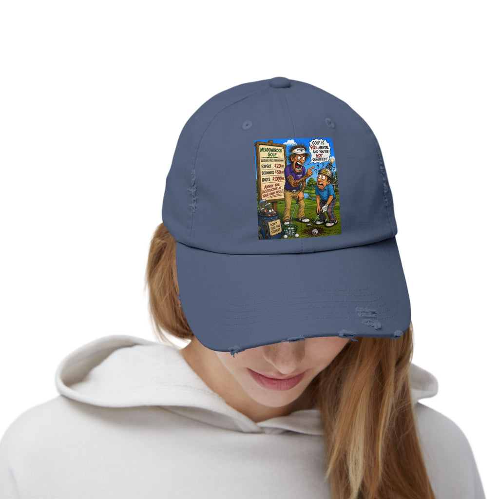 90% Mental, Not Qualified – Golf Madness Distressed Dad Hat