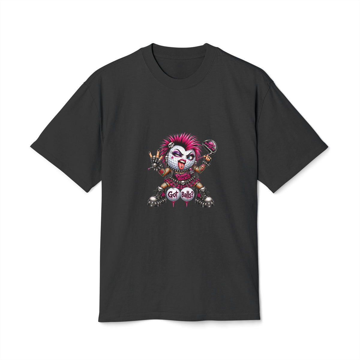 Punk Rock Golfer Girl Golf Ball – Golf Madness Heavy Faded T-Shirt