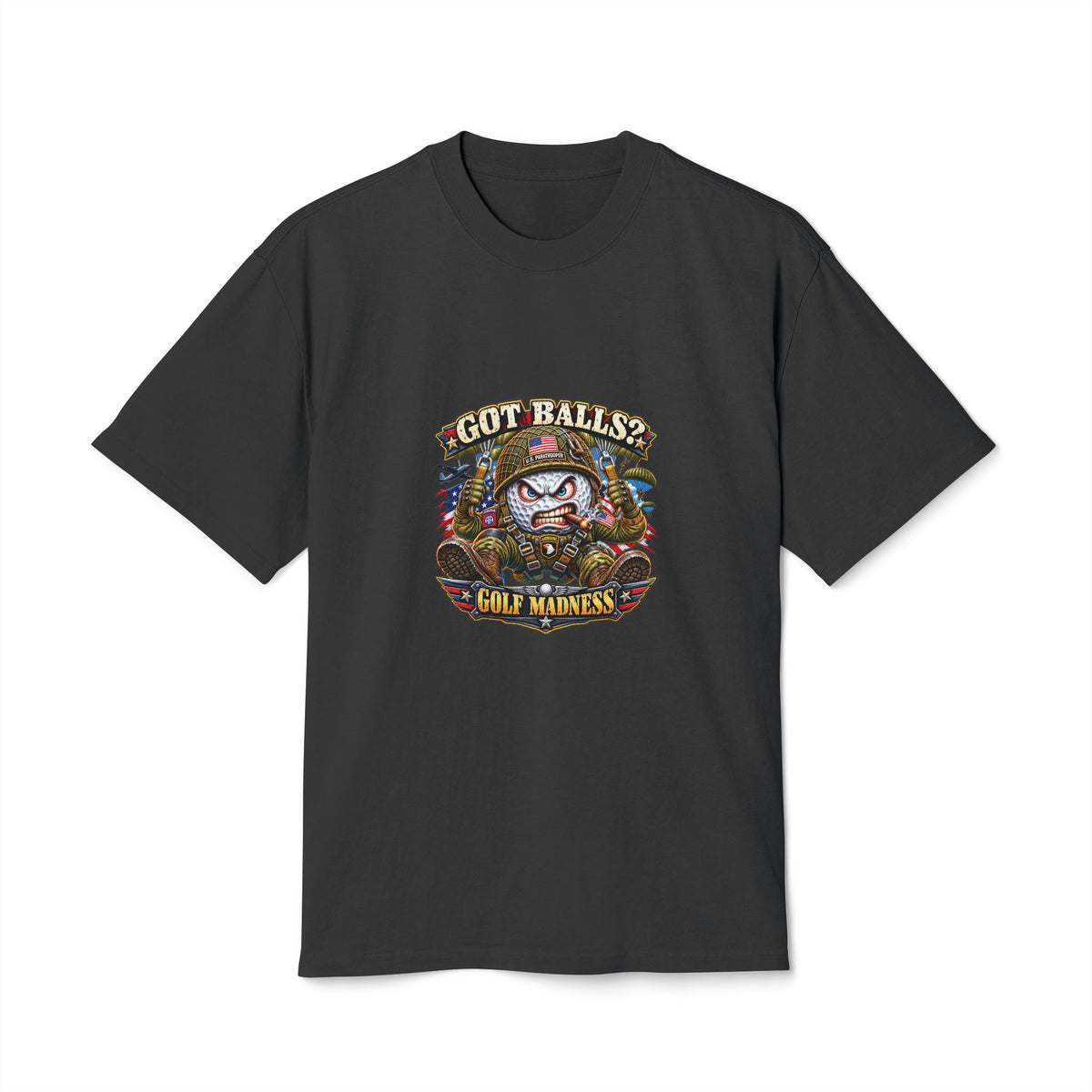 Paratrooper Golf Ball – Golf Madness Heavy Faded T-Shirt