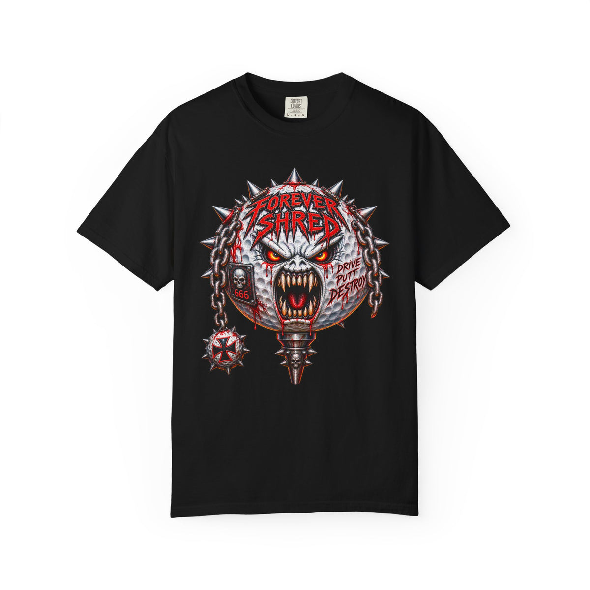 Golf Madness – Heavy Metal Golf Ball T-Shirt 🤘