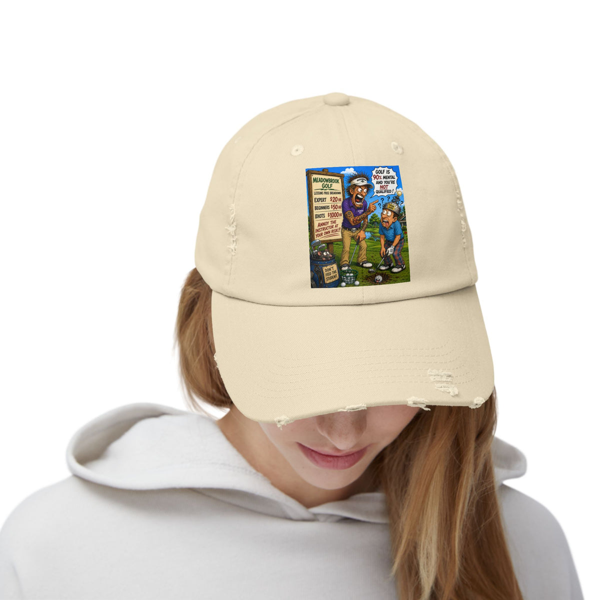 90% Mental, Not Qualified – Golf Madness Distressed Dad Hat