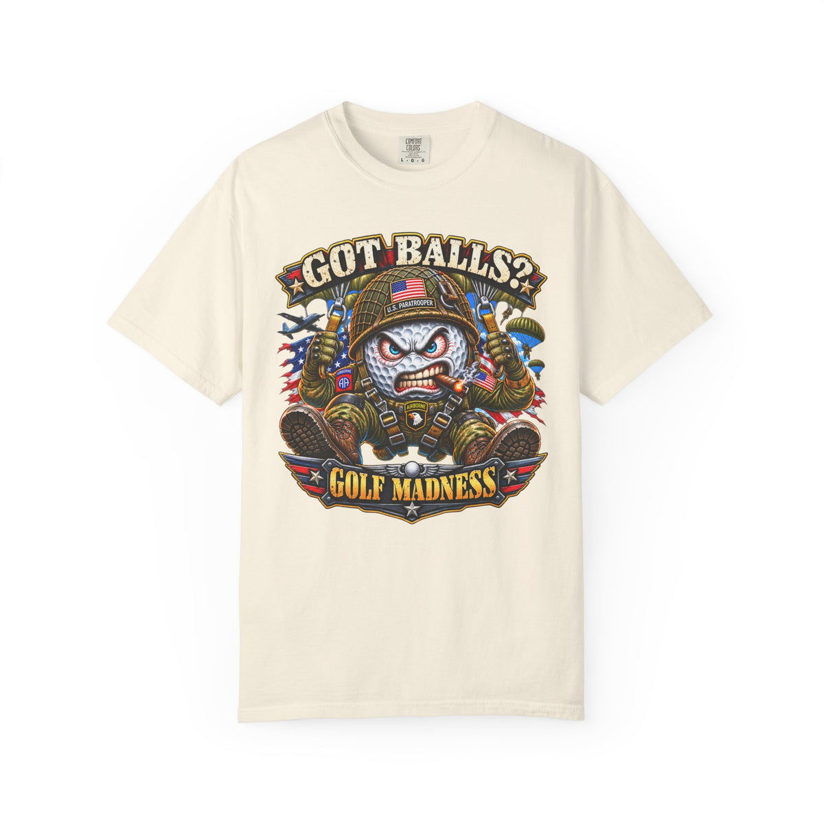 Golf Madness – Paratrooper Golf Ball T-Shirt 🪂